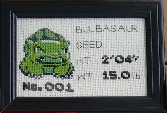 Bulbasaur - Pokemon Yellow Cross-Stitch