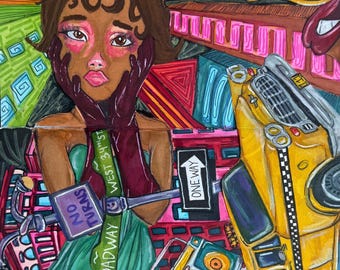 handgezeichnete Wandkunst im New Yorker Stil