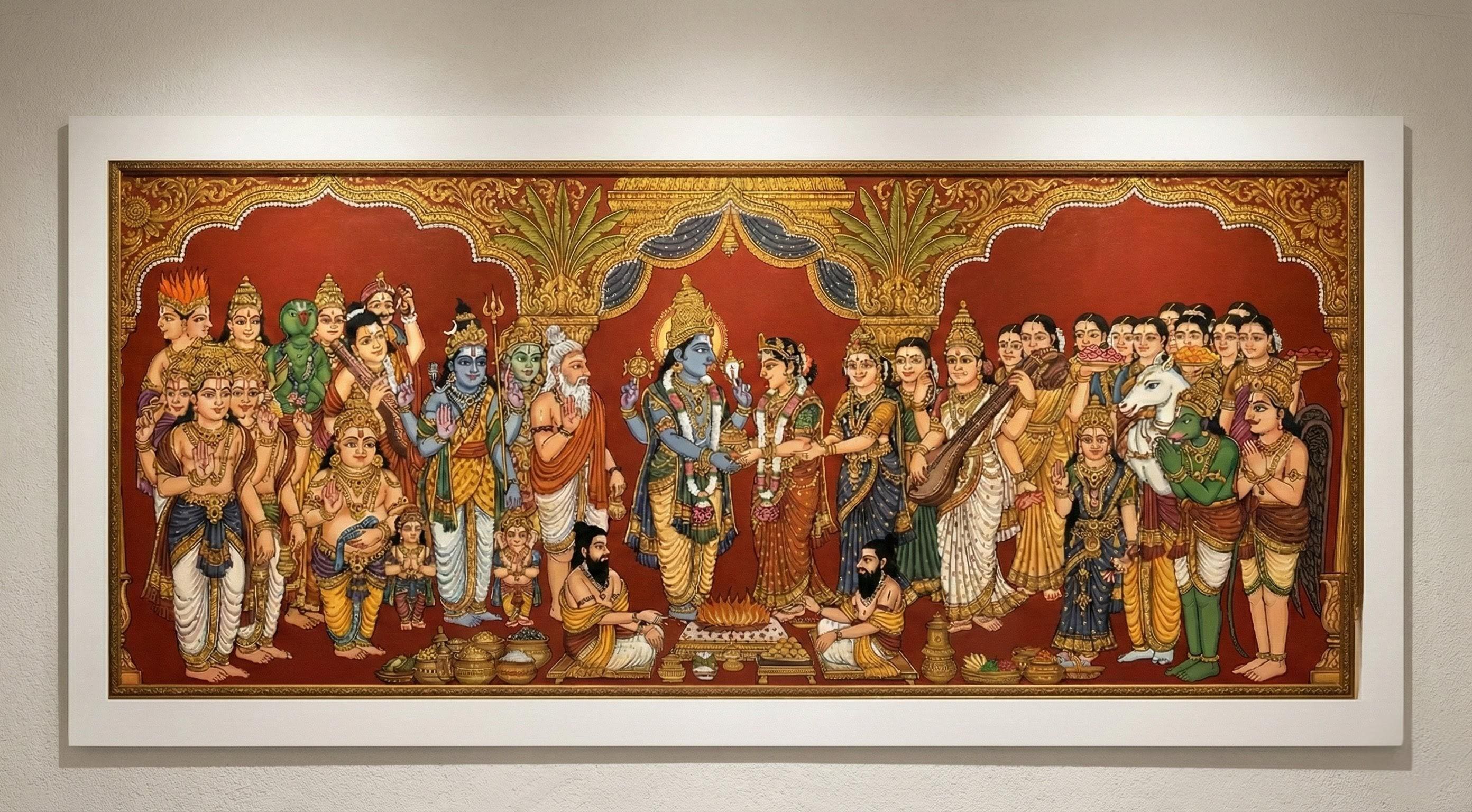 Srinivasa Kalyanam Art Print | Tirupati Balaji Wedding Decor (instant ...