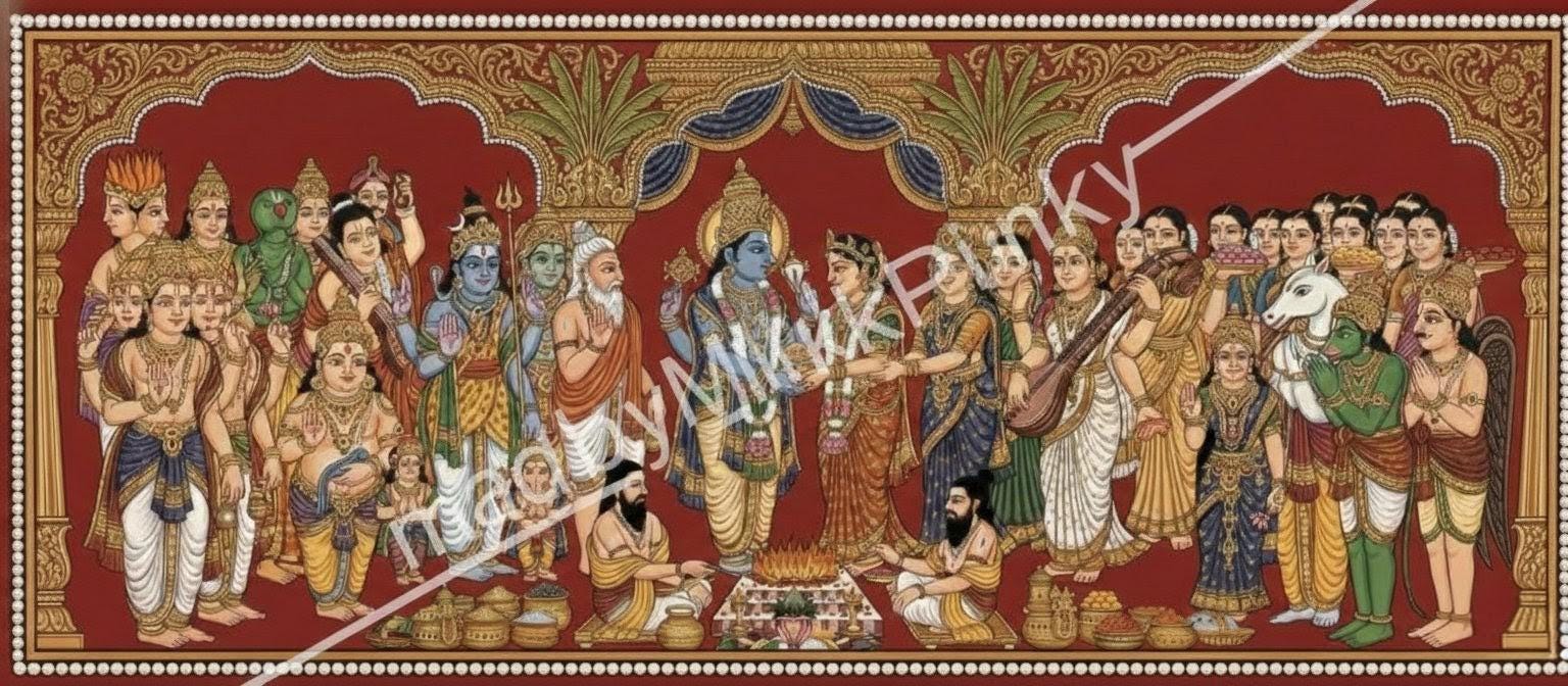 Srinivasa Kalyanam Art Print | Tirupati Balaji Wedding Decor (instant ...