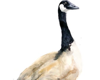 Canada Goose Painting, Canada goose watercolour, Goose watercolor, bird art, wildlife art, abstract wildlife, goose art