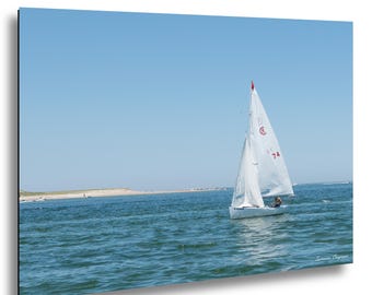 Segelboot Ozean Foto Cape Cod Wandkunst, Segelboot Druck, Nautik Fotografie, Küsten Dekoration, Einzelsegelboot Kunst