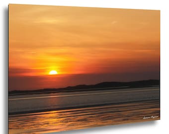 Cape Cod Sunset Photo Wall Art, Barnstable Harbor Sunset Print, Ocean Sunset Photography, Coastal Landscape Art, Orange Sky Beach Decor