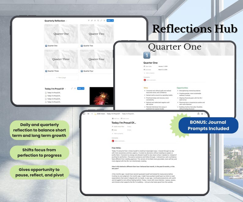 2026 Notion Vision Planner Template | Goals Hub & Reflection | Bring ...
