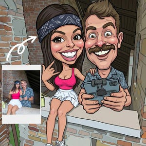 Personalized Caricature Portrait From Photo, Custom Caricature, Couples Caricature Portrait, Funny Caricature Portrait, Custom Wall Art