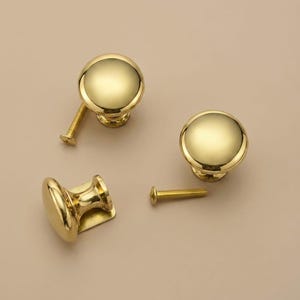 Solid Brass Cabinet Knobs, Polished Gold Drawer Pulls, Modern Luxury Hardware image 15