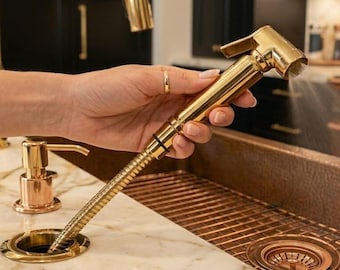 Pulvérisateur latéral de cuisine en laiton non laqué, pulvérisateur d'évier solide avec gâchette