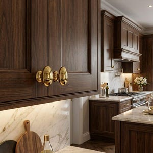 Solid Brass Cabinet Knobs, Polished Gold Drawer Pulls, Modern Luxury Hardware image 9