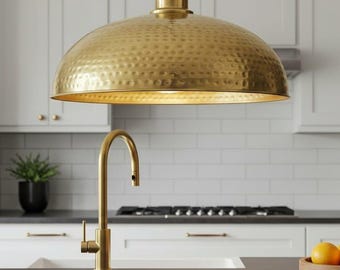 Hand Hammered Copper Pendant Light – Moroccan Dome Ceiling Lamp Modern Rustic Kitchen