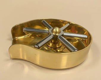 Modern Brass Glass Rinser, Stainless Steel Spinner Handle, Bar Sink Accessory