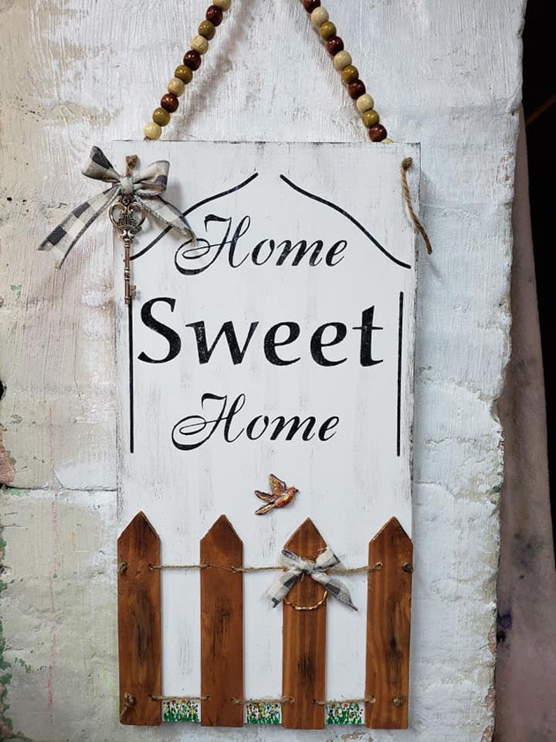 Home Sweet Wall Hanging For New Housewarming Gift Apartment Or Dorm Decor Couple Keys To House
