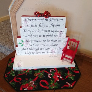 Christmas in Heaven Sign Holiday Centerpiece Wooden Memorial Sign Table Centerpiece In Loving Memory Sign Remembrance Sign image 3