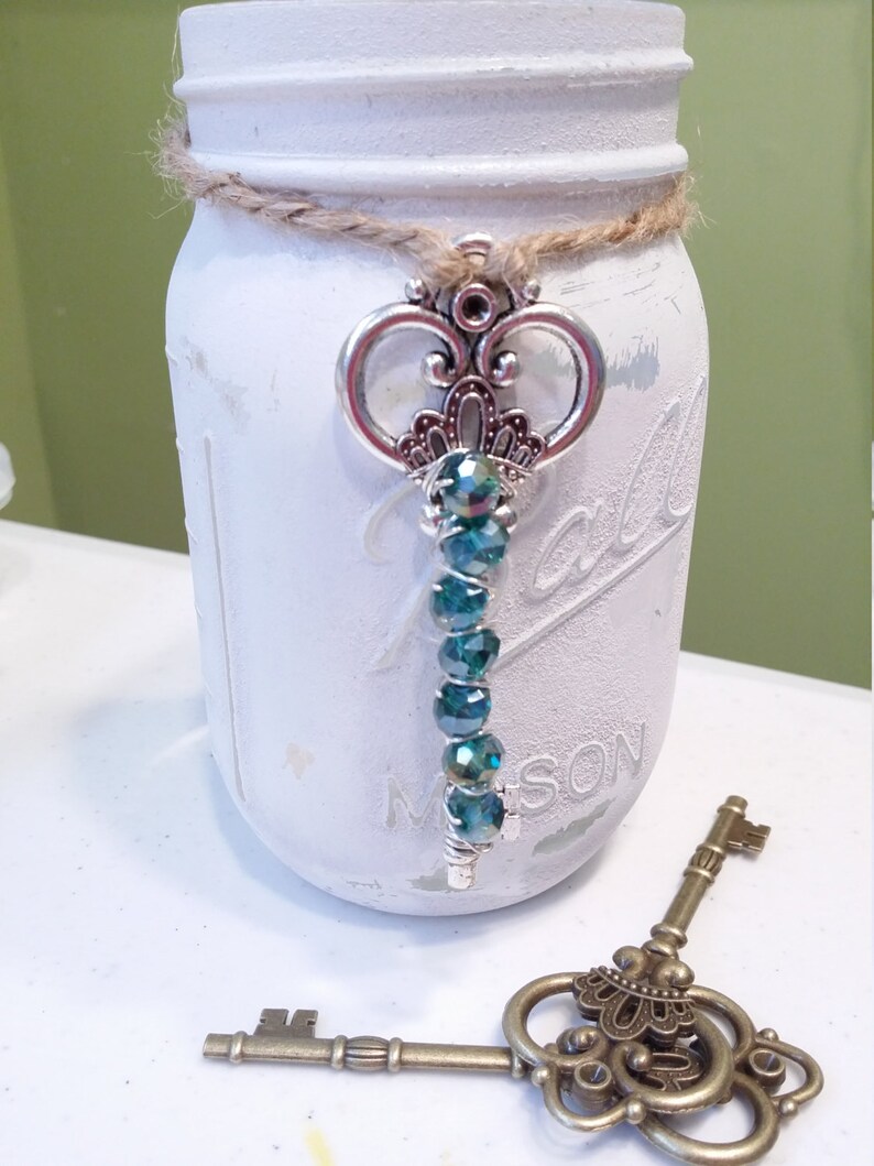 Bead wrapped skeleton key keychain Christmas tree ornaments Etsy