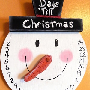 Snowman COUNTDOWN to Christmas Wall Hanging ADVENT Calendar - Etsy