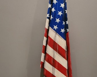 Wooden Draped American Flag - Wavy Flag - Large Wall Flag - American Wall Art - Wood Sign - Wooden Flag - Rustic American Flag