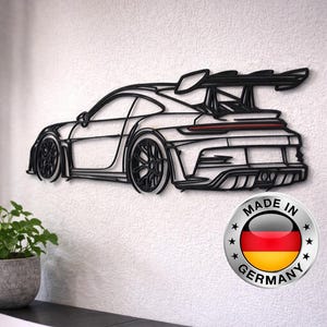 Mural de parede 3D de carro – Decoração de parede de carro esportivo feita de PLA – Design moderno de carro – Presente para amantes de carros – Arte de parede para escritório e sala de estar – 50 cm de altura