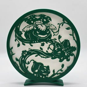 Bulbasaur, Ivysaur, Venusaur Decor | Pokémon 3D Silhouette | Pokémon Gift | 3D Printed Figure | Gaming Room Decor | Desk Decor