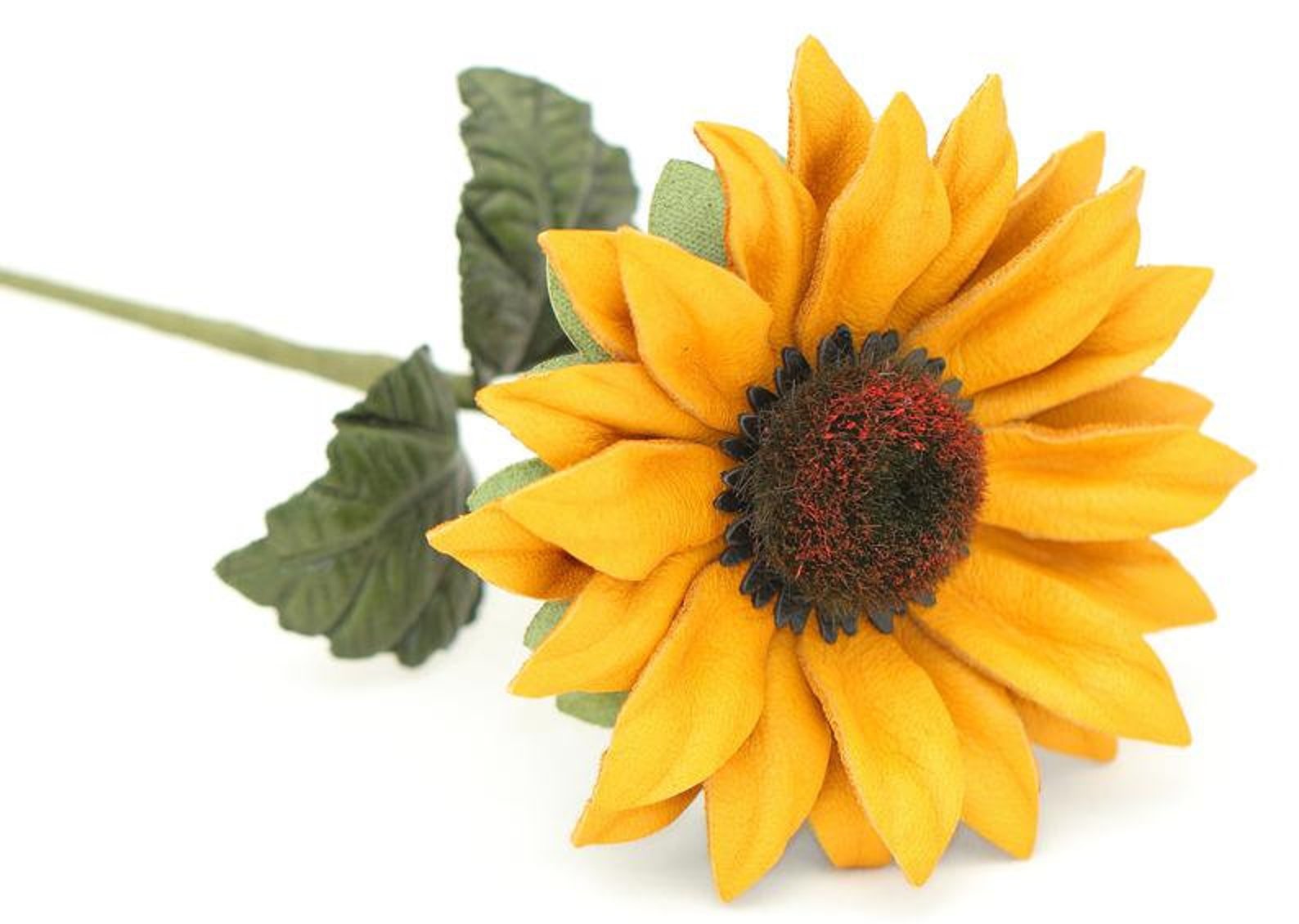 Leather Sunflower Yellow Leather Flower Third Anniversary Etsy