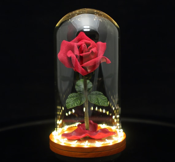 LED Lights for Leather Rose Flower in Glass Dome Nightlight  display picture 1
