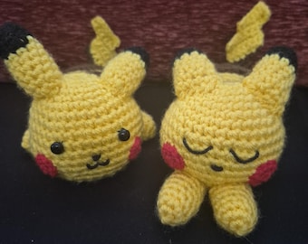 Handgemachte Pikachu inspirierte Amigurumi – Wach & Schlafende gehäkelte Plüschtiere: Pokemon