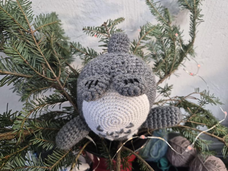 Handgjord Totoro Virkad Amigurumi Gosedjur - Studio Ghibli bild 7
