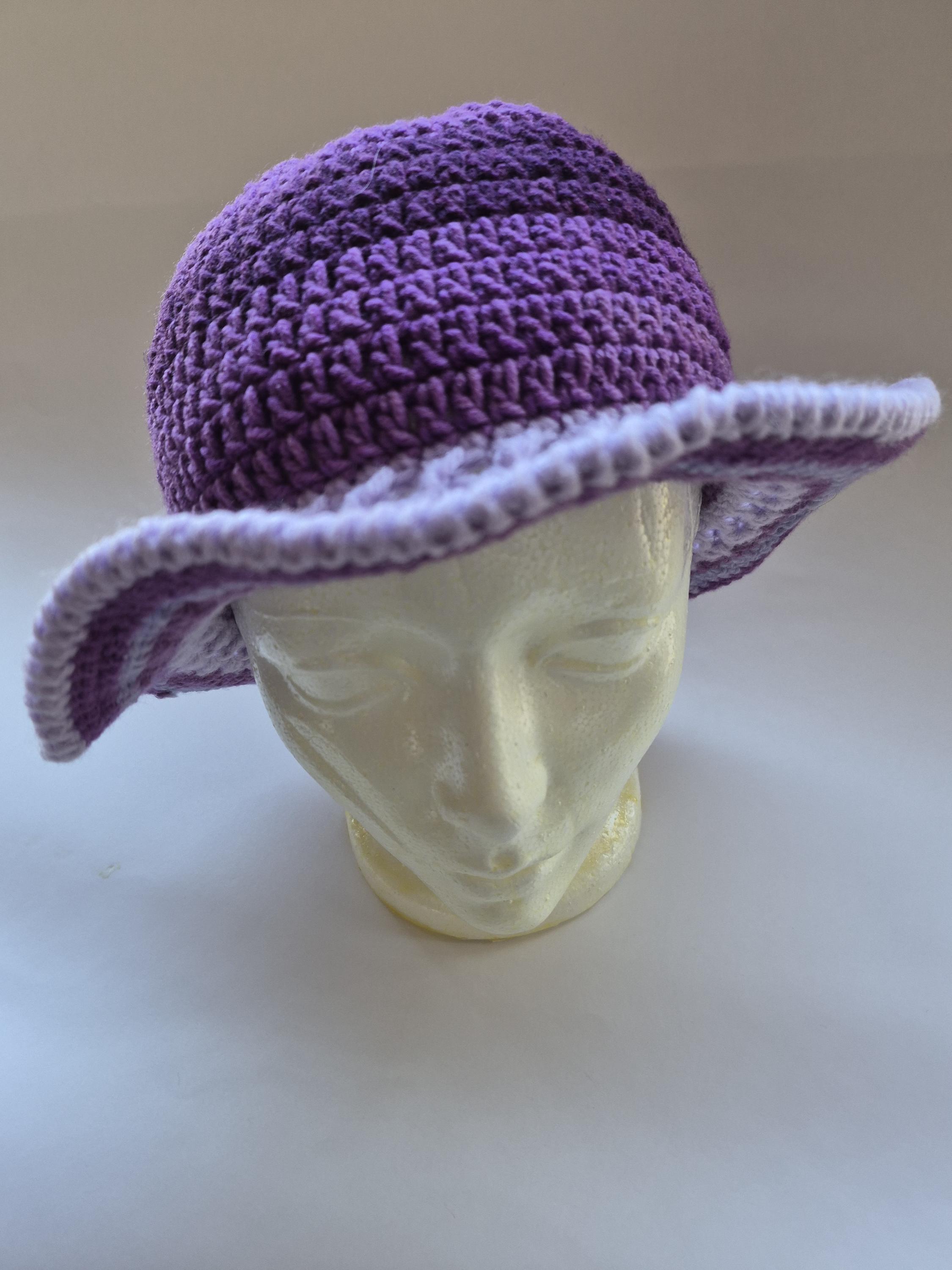 Handmade Pink & Purple Crochet Bucket Hat - Cloche - Etsy