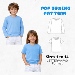 Patrón de costura de camisa para niños.