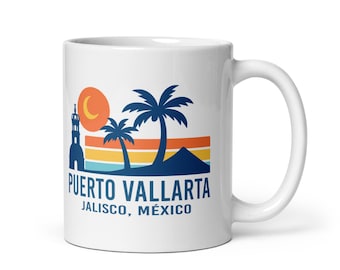 Taza de café de Puerto Vallarta – Edición Sunset Palms