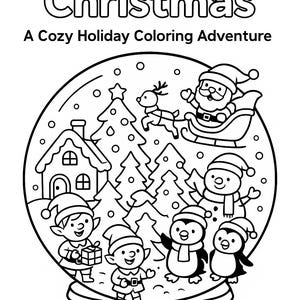 Snöglob Julmålarbok för barn – 10 sidor Julpaket – Utskrivbar – Digital nedladdning