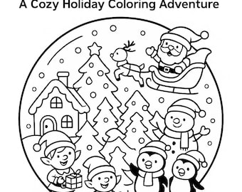 Malvorlagen für Schneekugeln für Kinder – Weihnachtsmalbuch zum Ausdrucken – 10-seitiges Winter-Malset – Sofortiger digitaler Download
