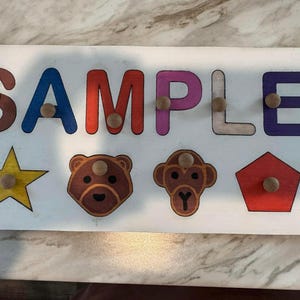 Personalized Name Puzzle for Kids – Custom Wooden Toddler Puzzle with Knobs – Montessori Learning Toy – Baby Name Gift – Birthday Gift