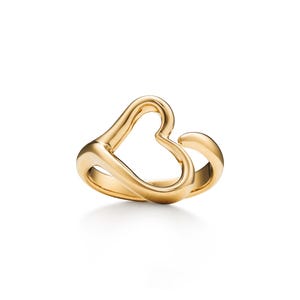 14K Yellow Gold Heart Ring I Single Love Shape Open Ring I Open Heart Ring I Classic Simple Band I Gift For Women I Unique Love Heart Ring