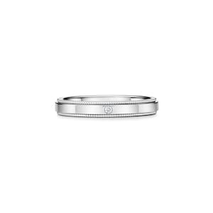 10K Silver Flush Set Diamond Wedding Band, Classic Solitaire Single Stackable Band, Minimalist Engagement Ring, Anniversary Gift For Husband