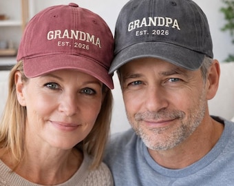 Custom Embroidered Grandma Hat, Personalized Est Date Baseball Cap, New Grandma Gift, Pregnancy Announcement, Mothers Day Gift for New Mom