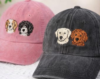 Custom Embroidered Pet Photo Dad Hat, Personalized Dog and Cat Baseball Cap, Mothers Day Gift for Dog Mom, Custom Pet Portrait from Photo