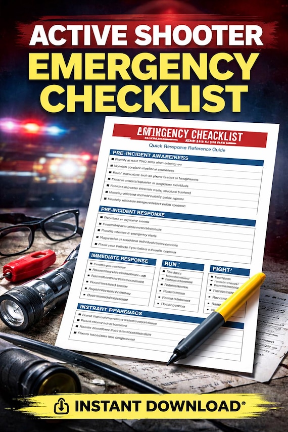 Active Shooter Emergency Checklist: Run Hide Fight Guide (PDF Download)