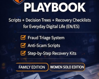 Anti-Scam Playbook | Handbuch zur Betrugsverhütung und zum Schutz vor Online-Betrug | Englisch & Spanisch PDF