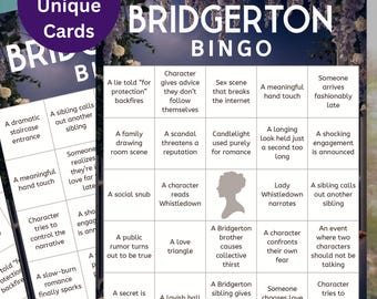 Bridgerton Season 4 Bingo Game | 20 Unique Cards | Diponible en Français!