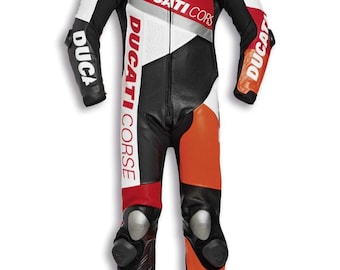 Ducati Corse K2 Leather Motorcycle Racing Suit – CE Protective Gear
