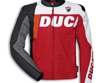 Chaqueta de moto de cuero – Ducati Speed Evo C2 / Fabricada en piel de vacuno con equipo de protección CE
