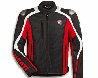 Ducati Corse C4 Protective Leather Riding Jacket – CE Armored Motorbike Gear with All-Weather Protection