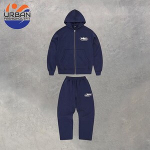 CRTZ Inspired Tracksuit Set | Men’s Zip Hoodie & Joggers | Urban Fashion Outfit | Fleece Tracksuit