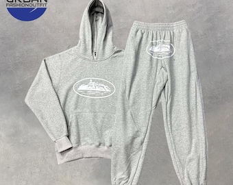 Grey Tracksuit Set | Hoodie & Sweatpants | Casual Jogger Set | Unisex Men Women Sweatsuit