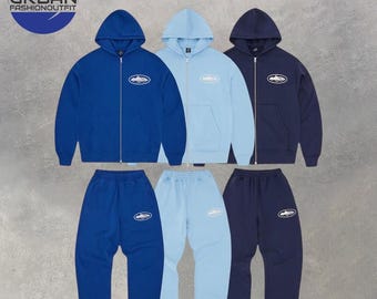 Conjunto deportivo inspirado en CRTZ / Sudadera con capucha y pantalones deportivos para hombre / Conjunto de moda urbana / Chándal de polar