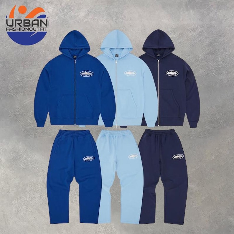 CRTZ Inspired Tracksuit Set | Men’s Zip Hoodie & Joggers | Urban Fashion Outfit | Fleece Tracksuit