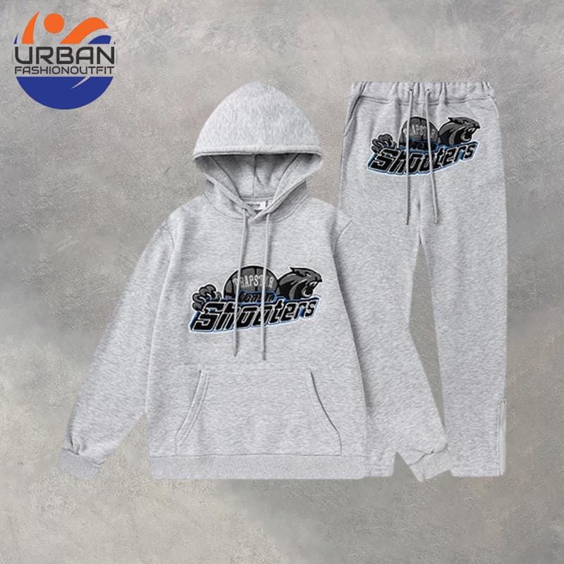Tuta Trapstar London Shooters Due Pezzi Grigia Con Cappuccio &ndash; Taglia M Autentica