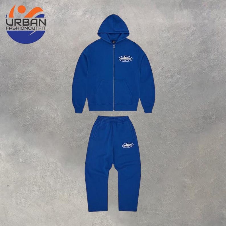 CRTZ Inspired Tracksuit Set | Men’s Zip Hoodie & Joggers | Urban Fashion Outfit | Fleece Tracksuit
