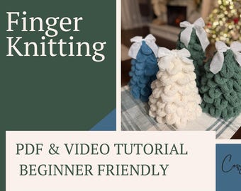 Finger Knit Christmas Tree Video Tutorial & Pattern (Digital Download)