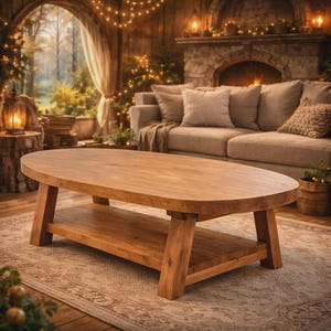 Mesa de centro artesanal con borde natural – Centro de mesa de madera maciza hecha a mano, mesa auxiliar escultórica con forma de raíz