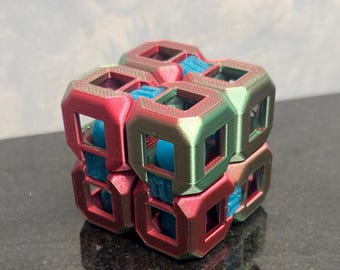 Infinity Cube Fidget Toy – Rainbow with Rolling Beads